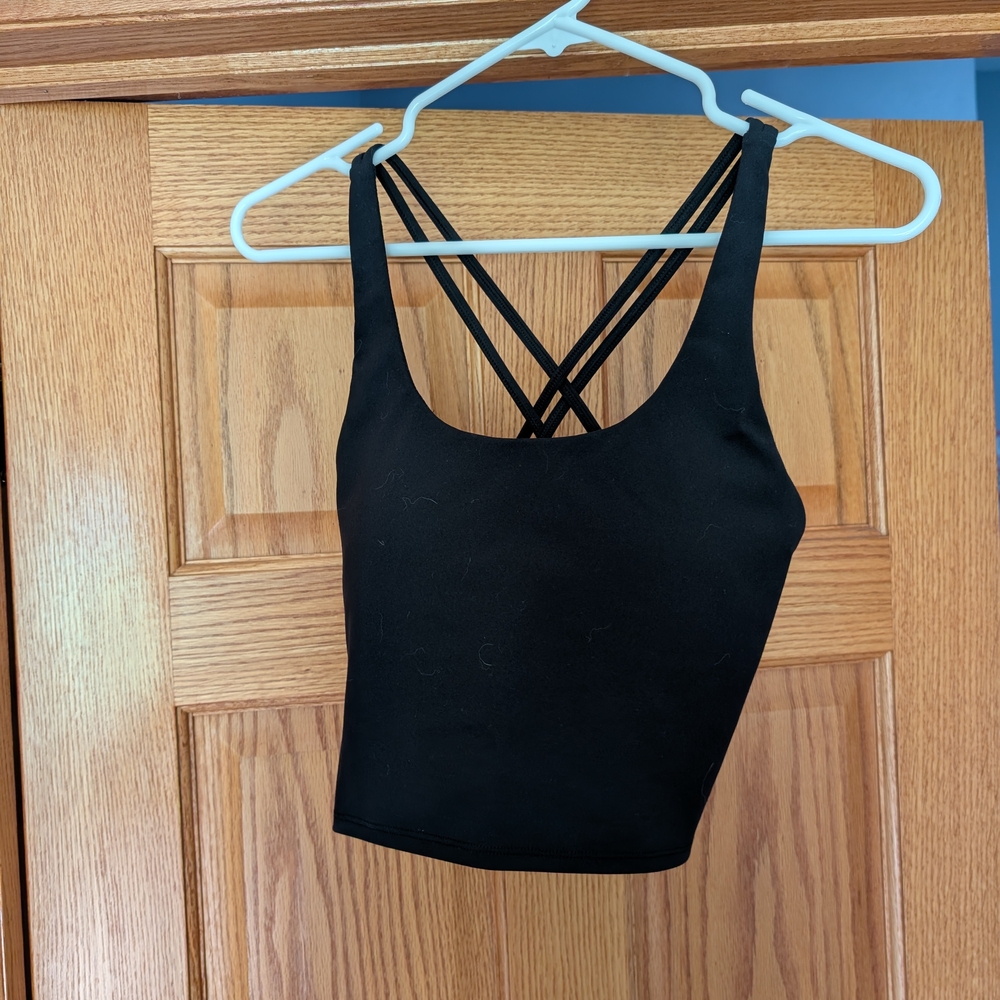 Black Strappy Padded Crop Top